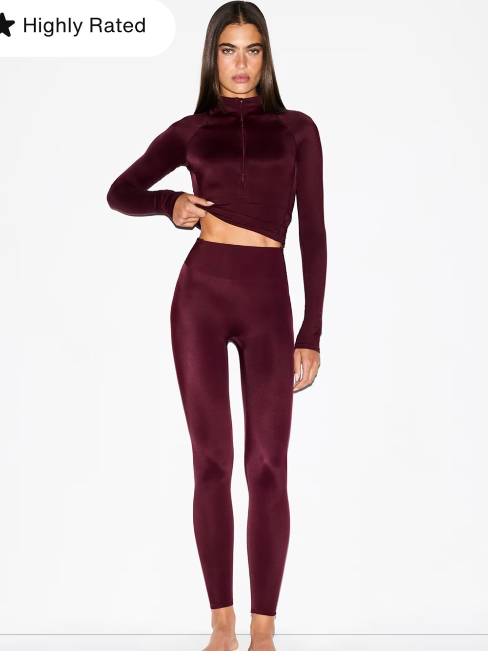 Nike Skims NWT Shine Bonded Waist Legging Sz Small Currant